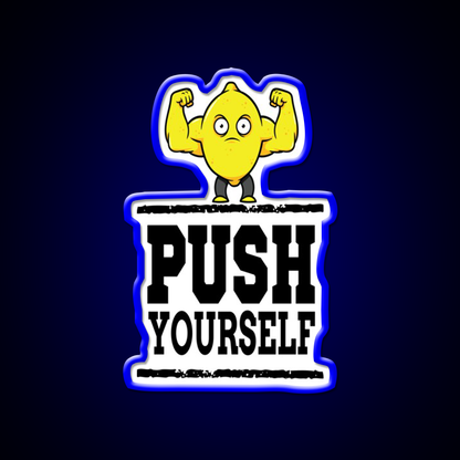 Push Yourself Jacked Lemon Workout Bodybuilding Gym Fitness Led Neon Sign Rgb Color