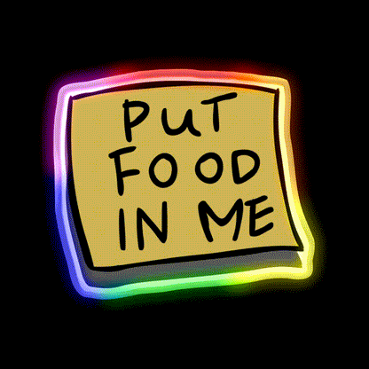 Put Food In Me Snack Food Led Neon Sign Rgb Color - LED neon sign close-up detail