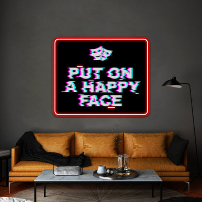 Put On A Happy Face Artwork Led Signs For Room