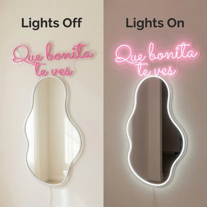 Que Bonita Te Ves LED Neon Sign Wall Neon Sign - 06 Day Night Comparison