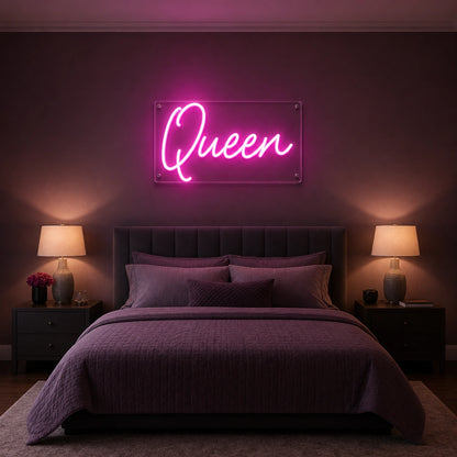 Queen LED Neon Sign Garage Man Cave Neon Sign size image