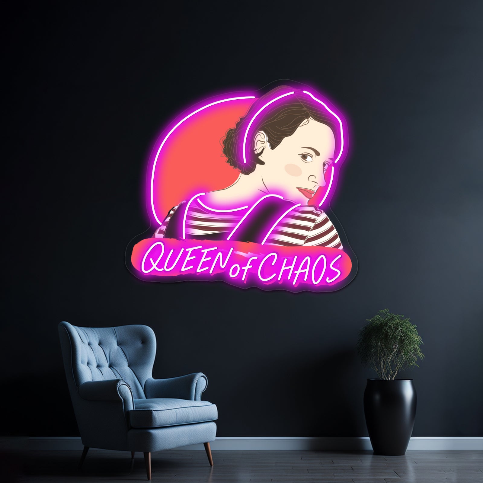 Queen Of Chaos Artwork Led Signs For Room | Shineneon