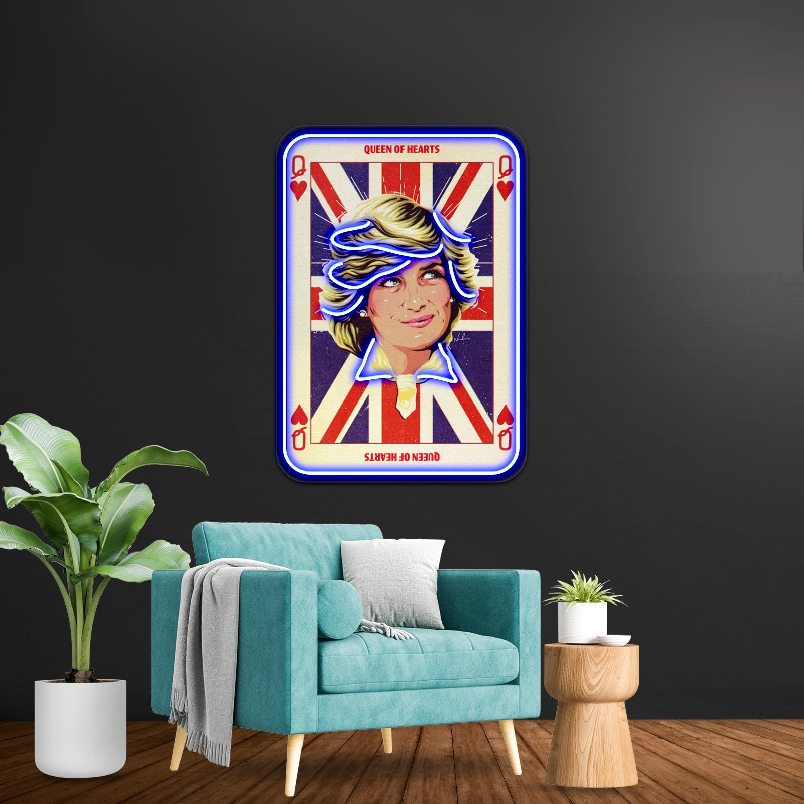 Queen Of Hearts Artwork Led Signs For Room | Shineneon