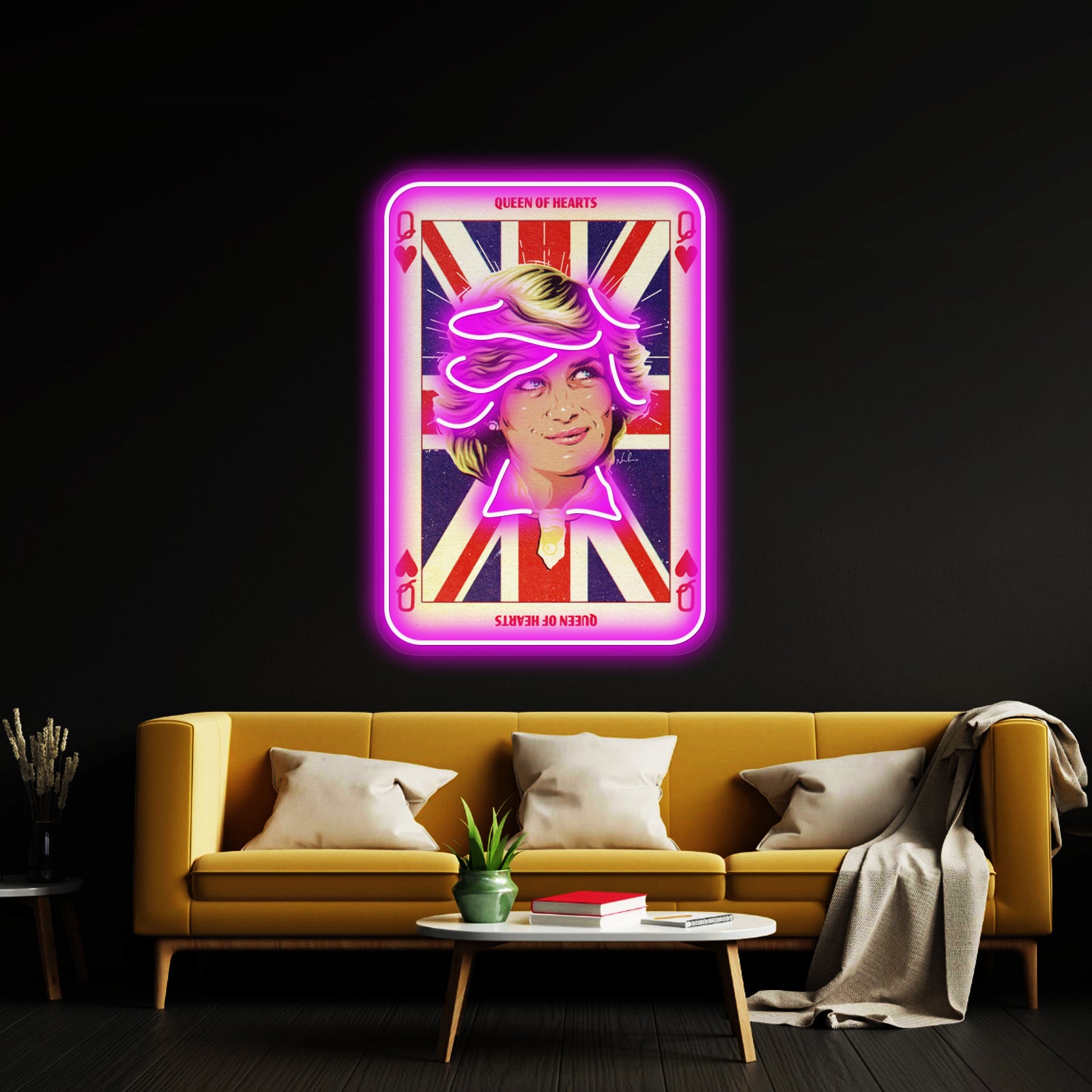 Queen Of Hearts Artwork Led Signs For Room | Shineneon