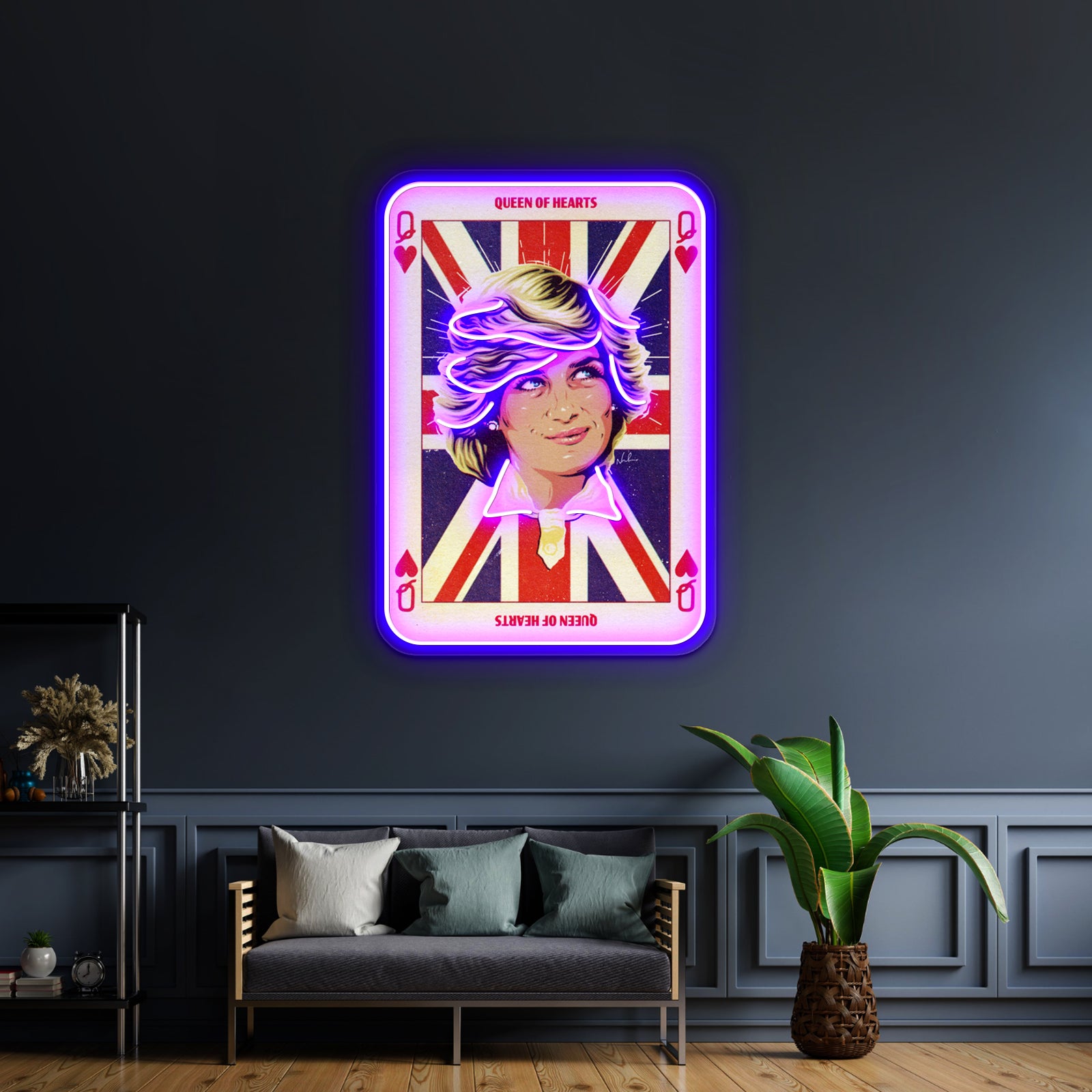 Queen Of Hearts Artwork Led Signs For Room | Shineneon