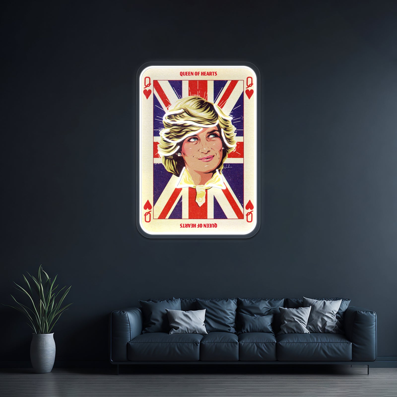 Queen Of Hearts Artwork Led Signs For Room | Shineneon