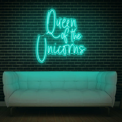 Queen Of The Unicorns White Led Neon Sign For Home Studio Decor | Shineneon