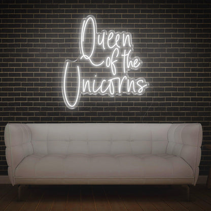 Queen Of The Unicorns White Led Neon Sign For Home Studio Decor | Shineneon