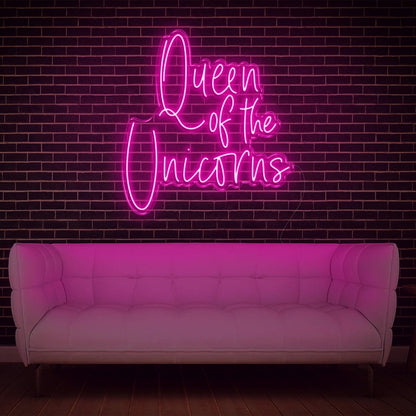 Queen Of The Unicorns White Led Neon Sign For Home Studio Decor | Shineneon