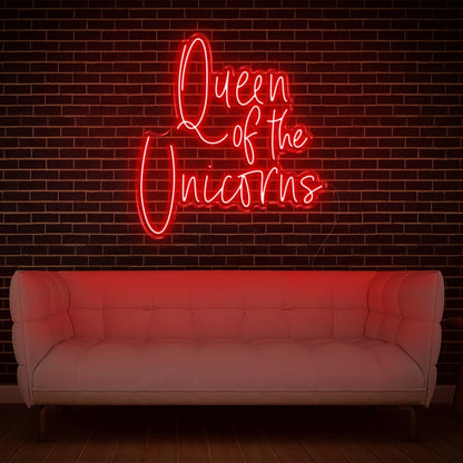 Queen Of The Unicorns White Led Neon Sign For Home Studio Decor | Shineneon
