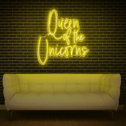 Queen Of The Unicorns White Led Neon Sign For Home Studio Decor | Shineneon