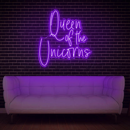 Queen Of The Unicorns White Led Neon Sign For Home Studio Decor | Shineneon