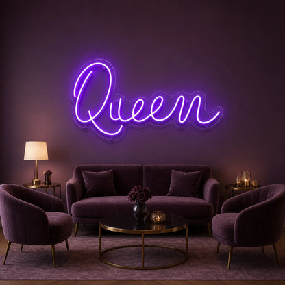 Queen Wall Art LED Neon Sign Garage Man Cave Neon Sign size image