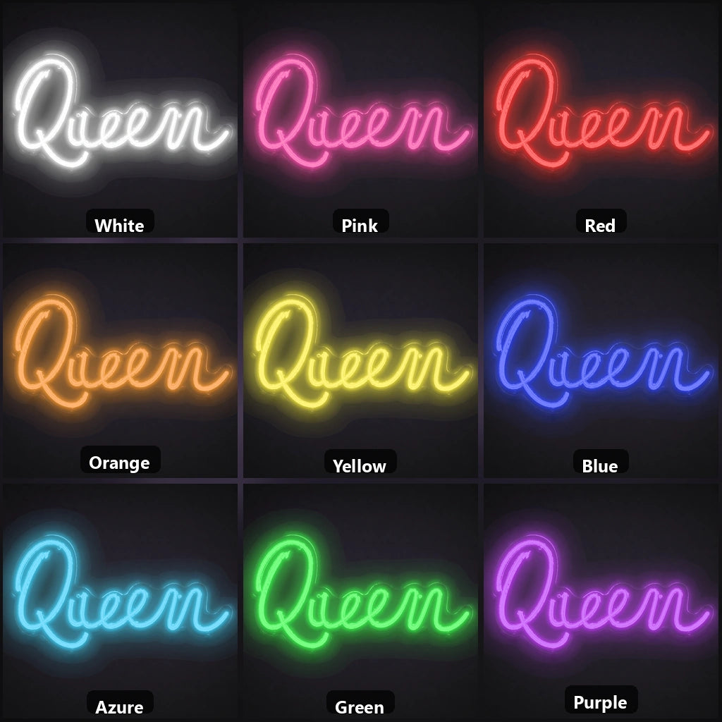 Queen Wall Art LED Neon Sign Garage Man Cave Neon Sign color grid