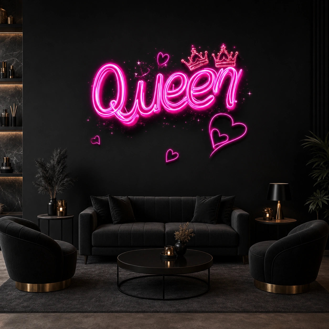 Queen Wall Decor LED Neon Sign Garage Man Cave Neon Sign size image