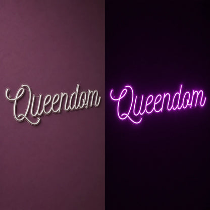 Queendom LED Neon Sign Garage Man Cave Neon Sign day and night comparison