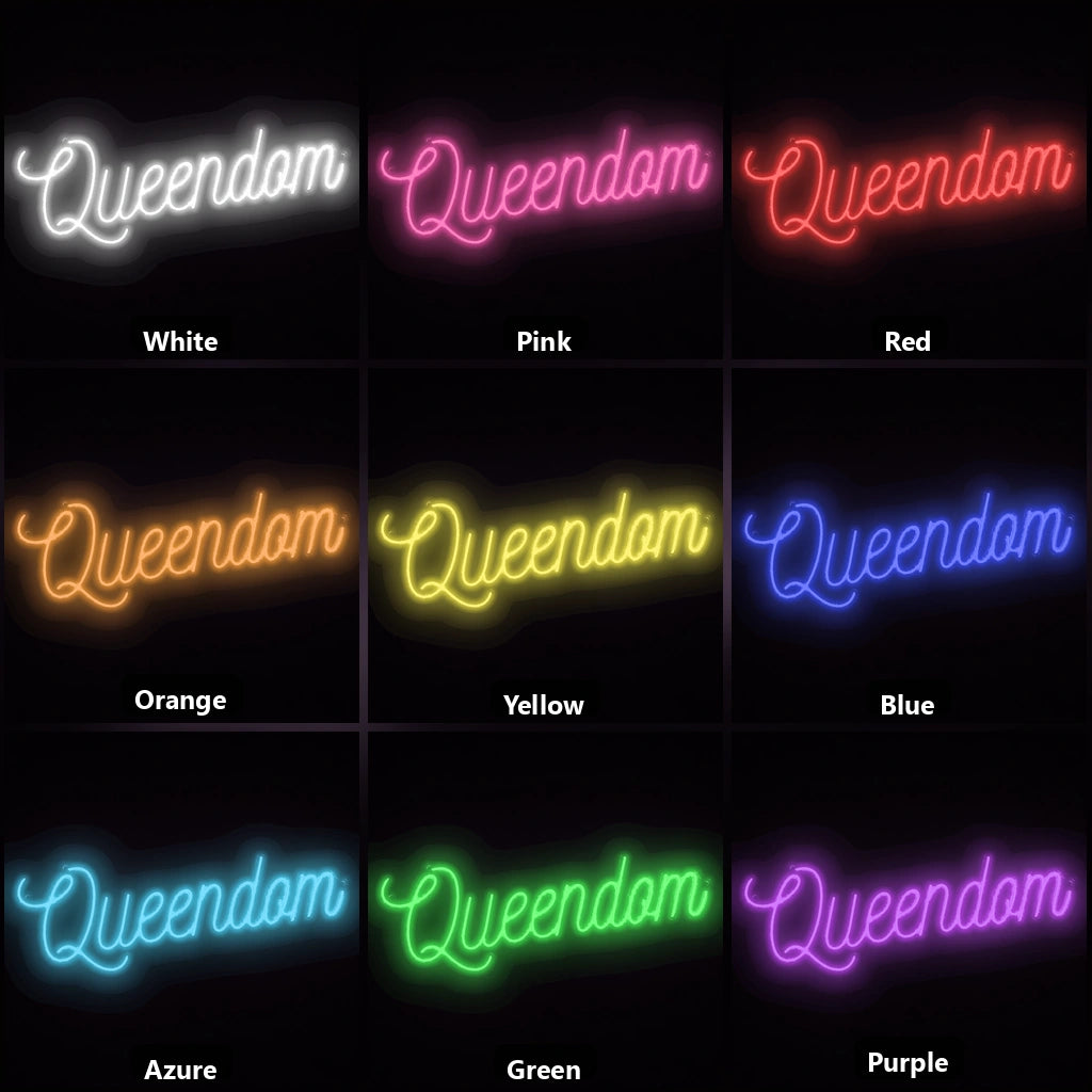Queendom Wall Decor LED Neon Sign Garage Man Cave Neon Sign color grid