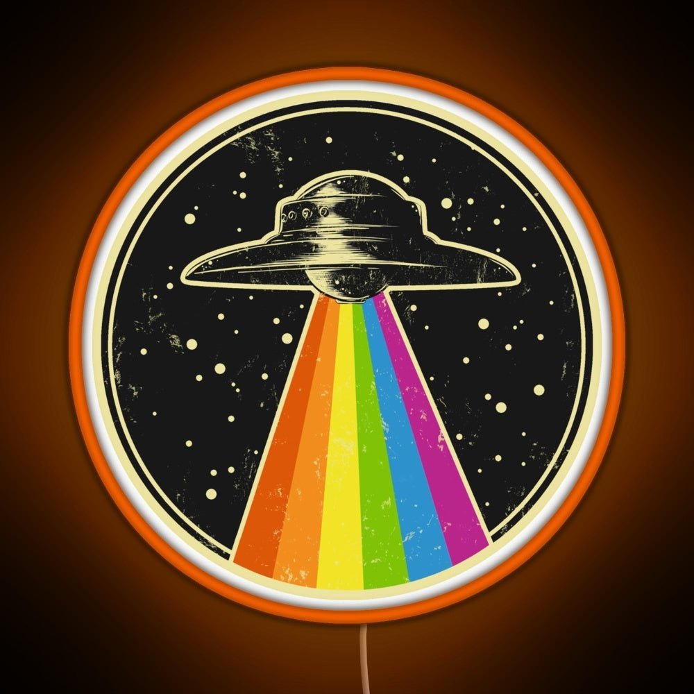 Queer Ufo Rainbow Ufo Alien Abduction Queer Rgb Neon Sign - Shineneon