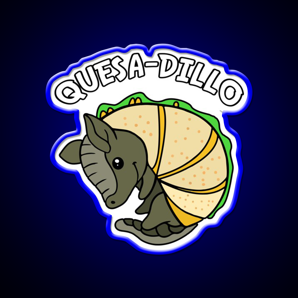 Quesa Dillo Red Fast Food Led Neon Sign For Burger Place Rgb Color