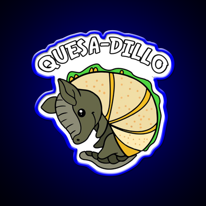 Quesa Dillo Red Fast Food Led Neon Sign For Burger Place Rgb Color