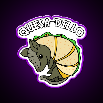 Quesa Dillo Red Fast Food Led Neon Sign For Burger Place Rgb Color