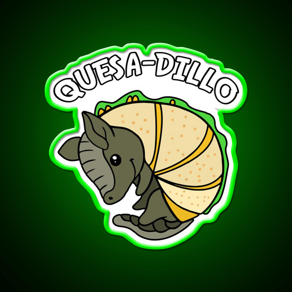 Quesa Dillo Red Fast Food Led Neon Sign For Burger Place Rgb Color - Shineneon