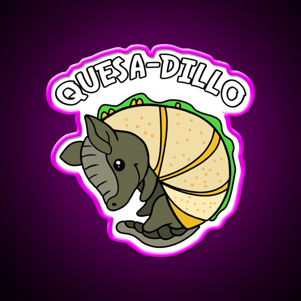 Quesa Dillo Red Fast Food Led Neon Sign For Burger Place Rgb Color - Shineneon