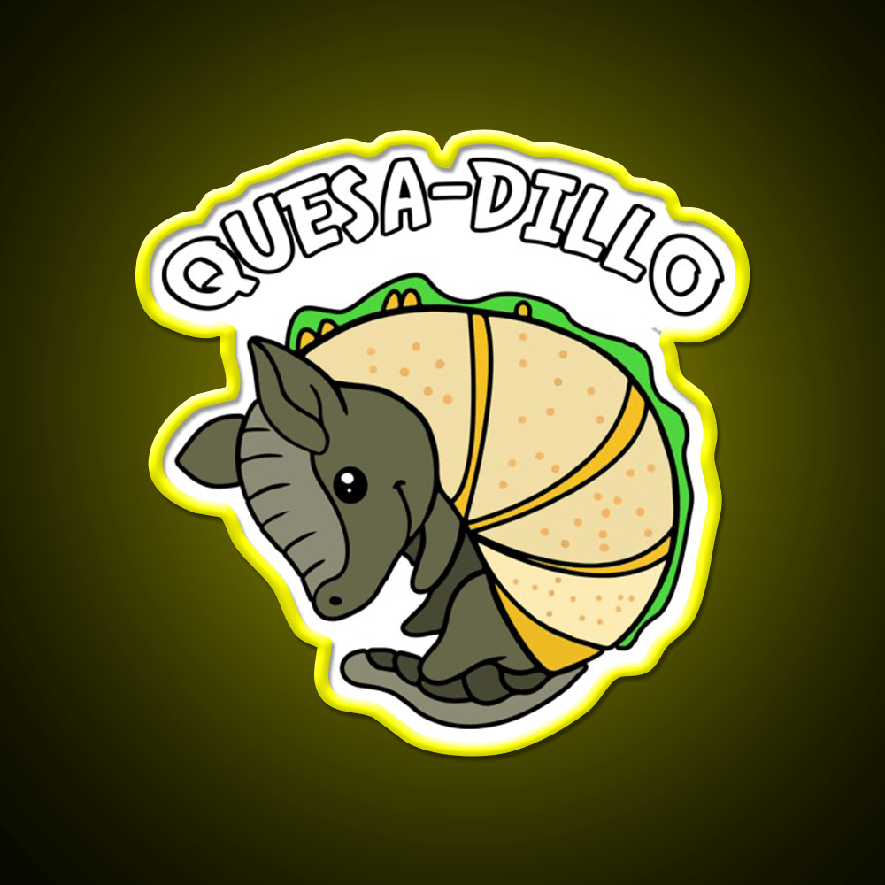 Quesa Dillo Red Fast Food Led Neon Sign For Burger Place Rgb Color - Shineneon