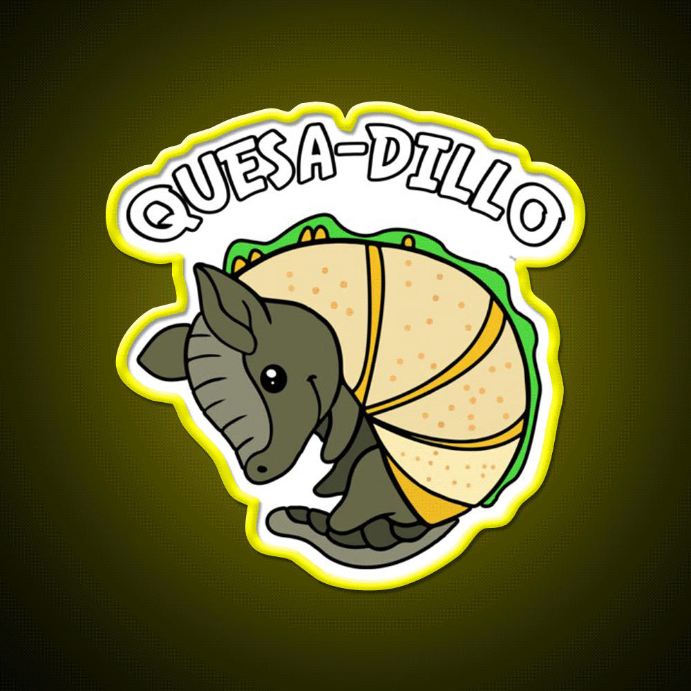 Quesa Dillo Red Fast Food Led Neon Sign For Burger Place Rgb Color