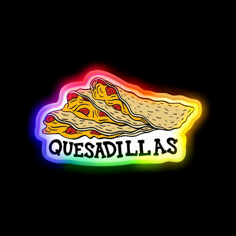 Quesadillas Fast Food Led Neon Sign For Burger Place Rgb Color - LED neon sign close-up detail