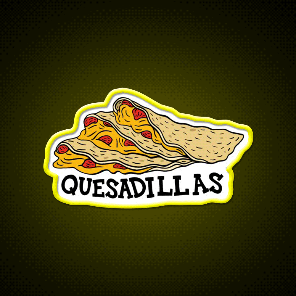 Quesadillas Fast Food Led Neon Sign For Burger Place Rgb Color - Custom LED neon sign front view