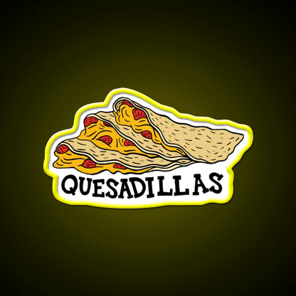 Quesadillas Fast Food Led Neon Sign For Burger Place Rgb Color - Custom LED neon sign front view