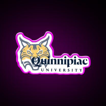 Quinnipiac Bobcat Beer Bar Decor Led Neon Sign Rgb Color - Neon sign mounted on wall in room
