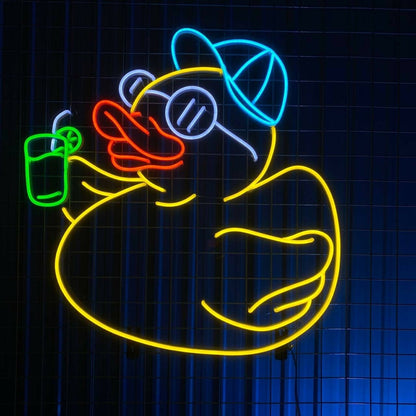 Quirky Funny Duck Drink Cocktail Led Neon Sign - Shineneon