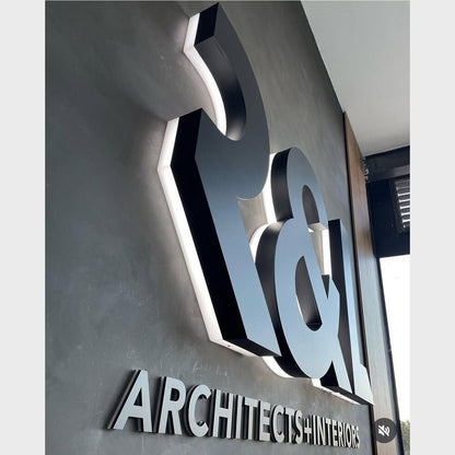 R And L Architects Interiors 3D Backlit Channel Letters Led Light Sign - Shineneon