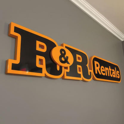 R And R Rentals 3D Frontlit Letters Metal Led Sign