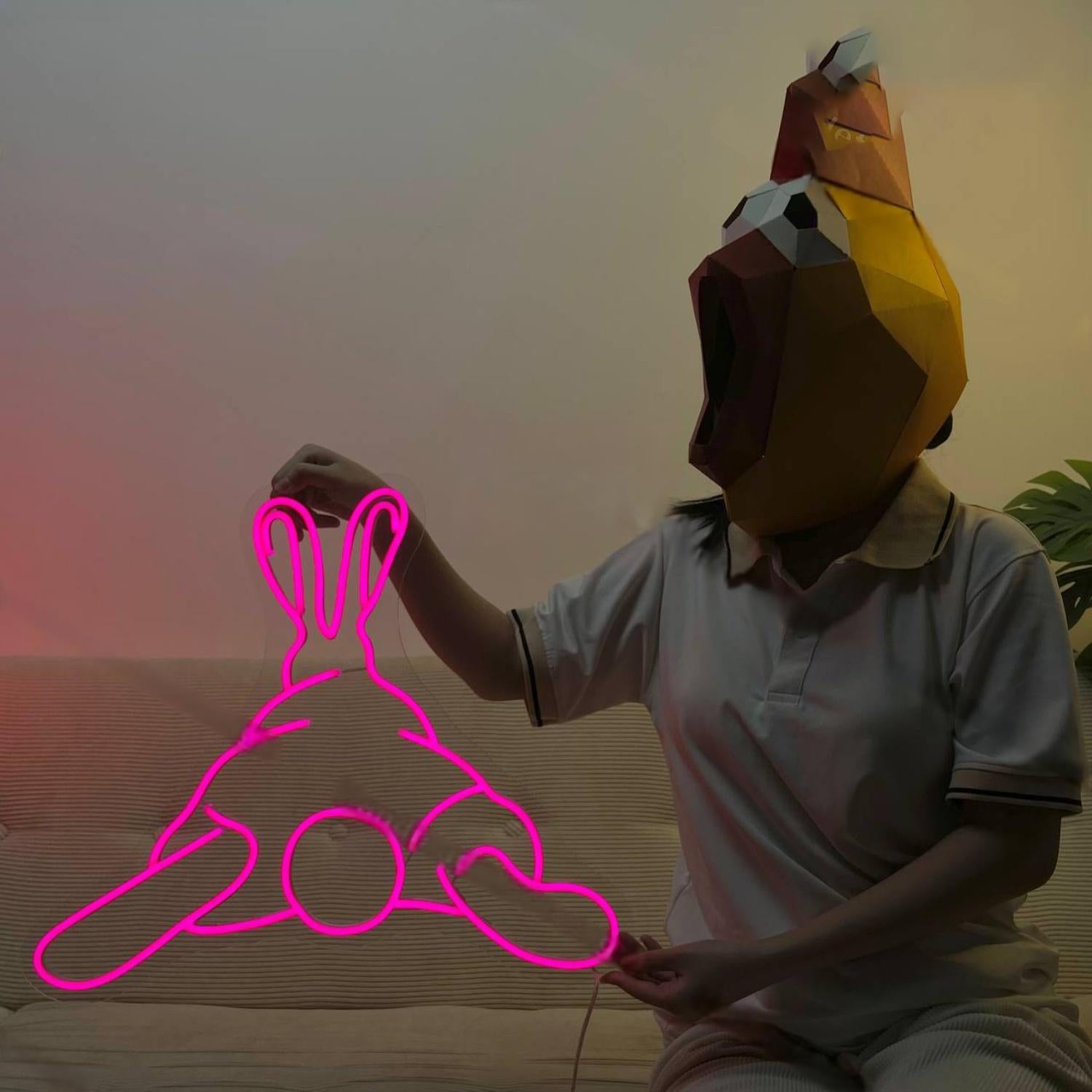 Rabbit Butt Led Neon Sign Line Art Led Neon Sign | Shineneon