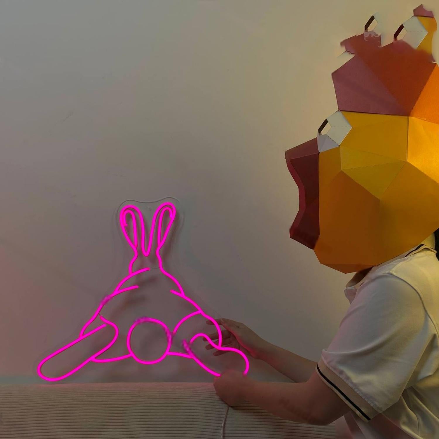 Rabbit Butt Led Neon Sign Line Art Led Neon Sign | Shineneon