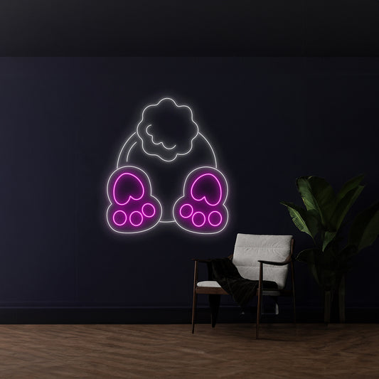 Rabbit Butt Led Sign Happy Easter Neon Light Wall Art Decor