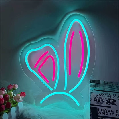 Rabbit Ears Sign Party Decorations Led Neon Signs For Bars - Shineneon