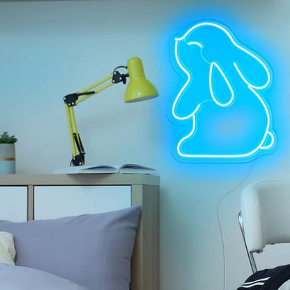 Rabbit Easter Orange Led Neon Sign Cute Bunny Indoor Party Decor | Shineneon