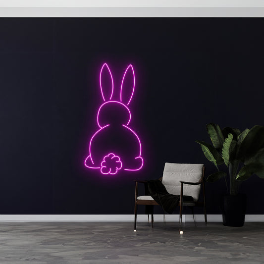 Rabbit Neon Sign Easter Room Wall Art Decor