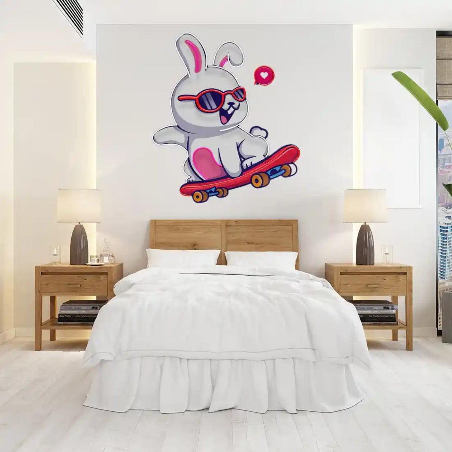 Rabbit Patin Multicolor Cartoon Led Neon Sign For Indoor Wall Decor | Shineneon