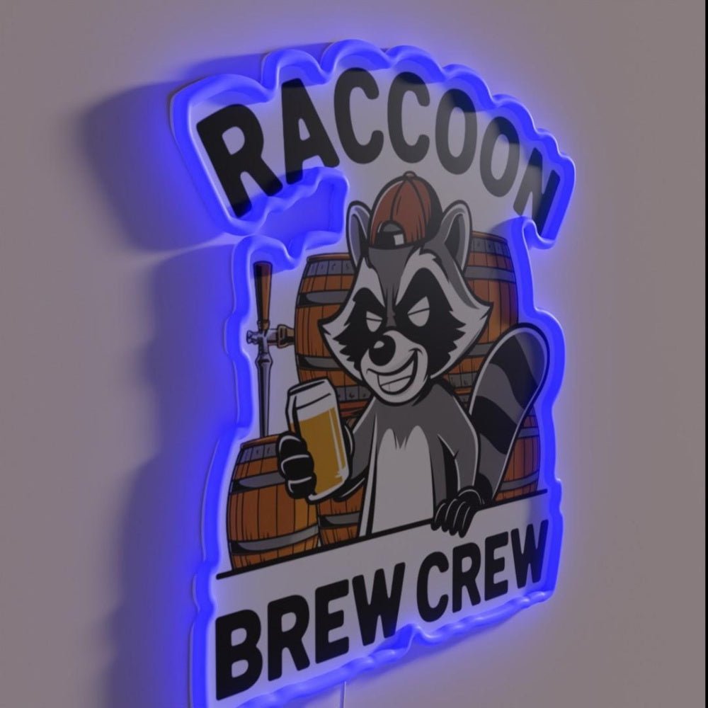 Raccoon Brew Crew Rgb Led Neon Sign - Shineneon