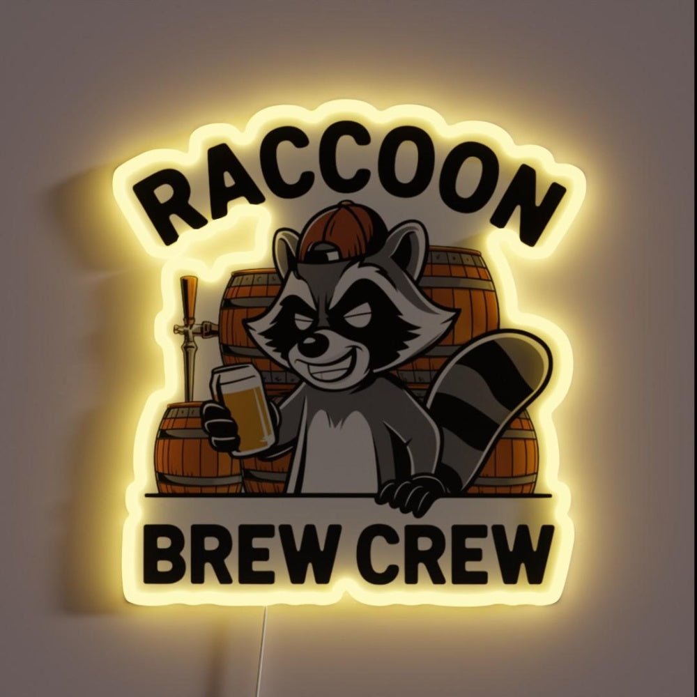 Raccoon Brew Crew Rgb Led Neon Sign - Shineneon