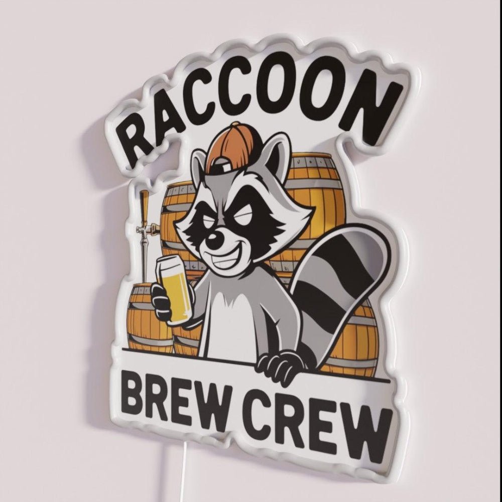 Raccoon Brew Crew Rgb Led Neon Sign - Shineneon