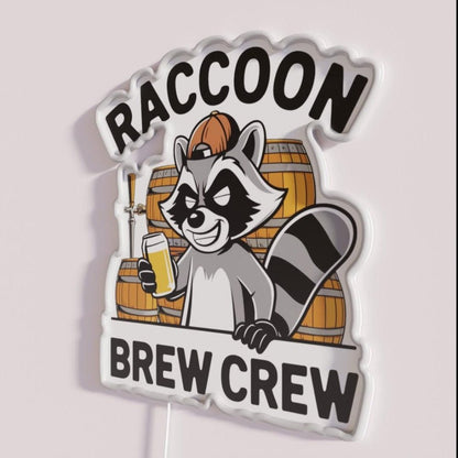 Raccoon Brew Crew Rgb Led Neon Sign - Shineneon