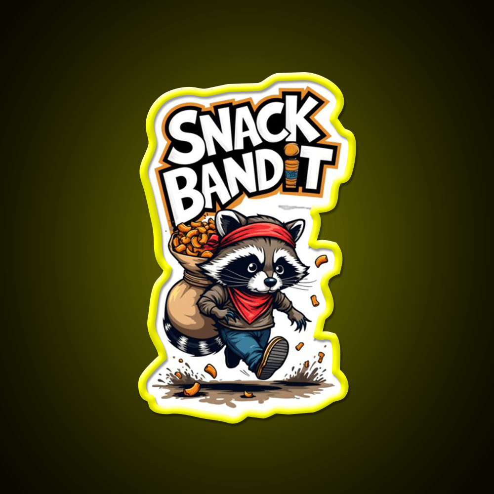 Raccoon Snack Bandit Snack Food Led Neon Sign Rgb Color - Shineneon
