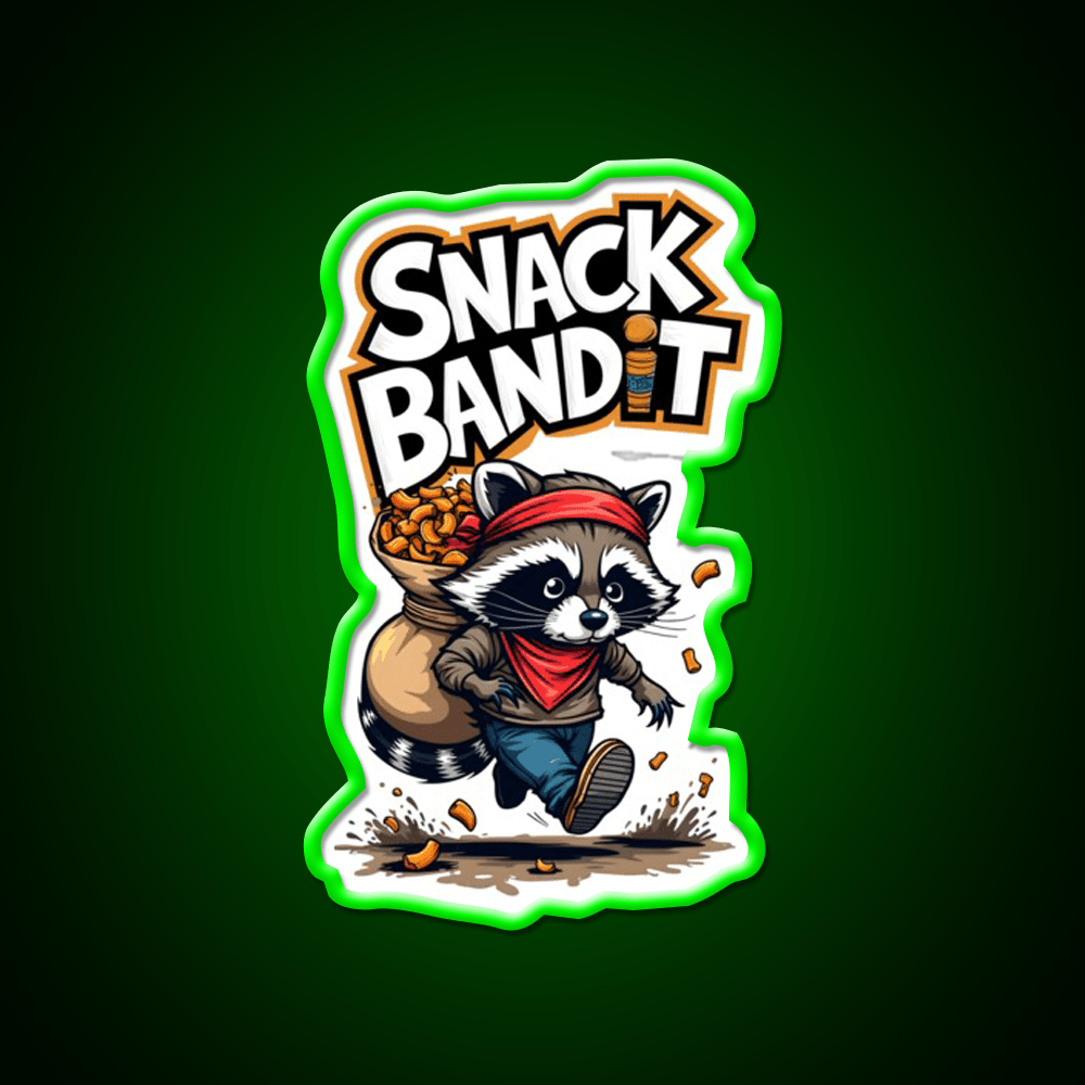 Raccoon Snack Bandit Snack Food Led Neon Sign Rgb Color - Shineneon