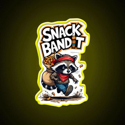 Raccoon Snack Bandit Snack Food Led Neon Sign Rgb Color